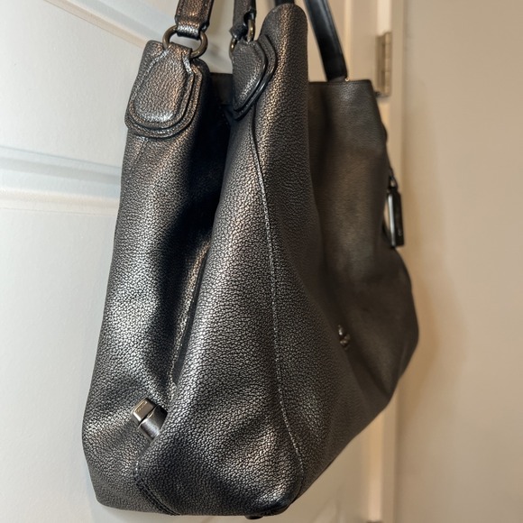 Coach Edie 31 Pebbled Leather Shoulder Bag Metallic Gunmetal 87399 - Picture 5 of 16